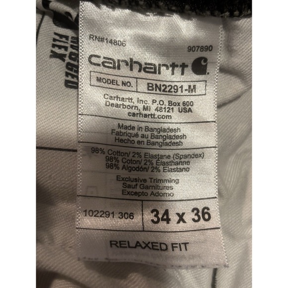 Carhartt Jeans 34x34 Gray Men's Relaxed Rugged Flex Distressed BN2291-M - Picture 6 of 13